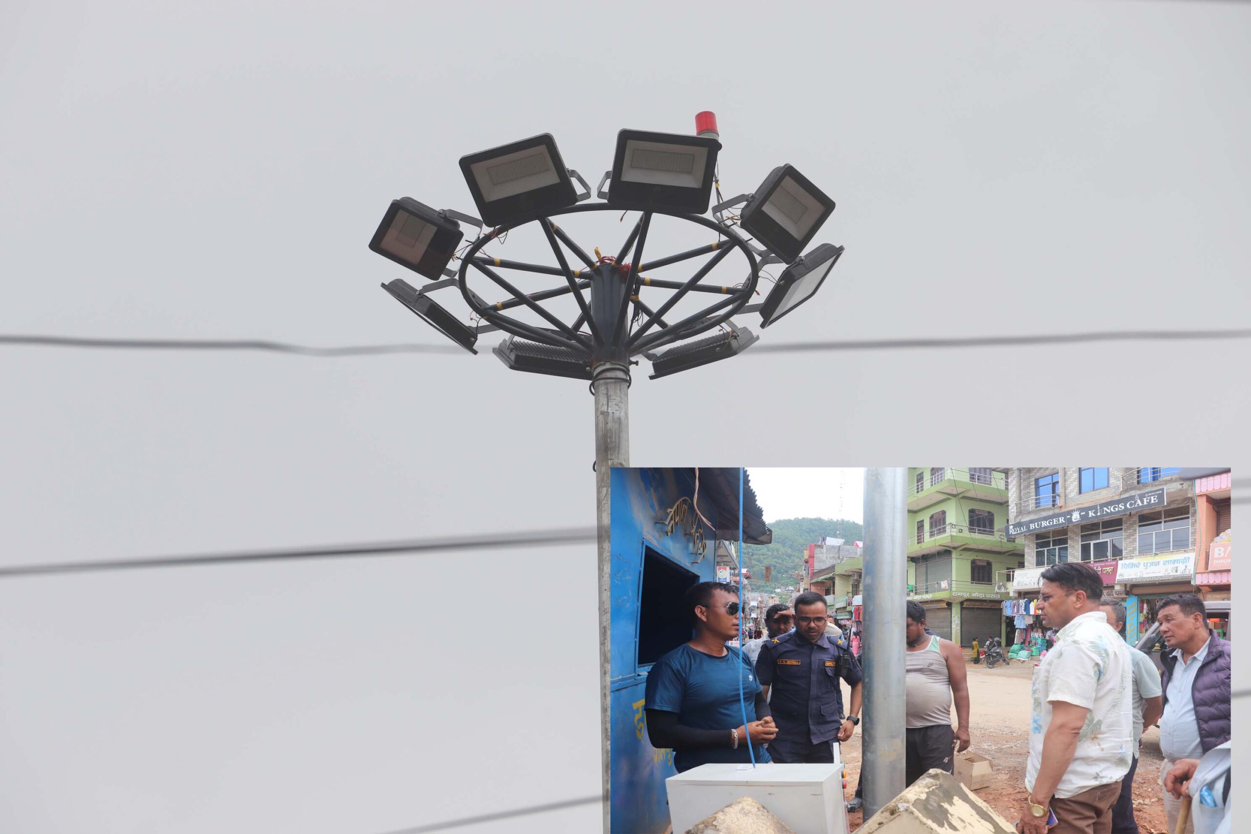 सुरक्षा र सौन्दर्यकरणका लागि बेझाँडमा हाईमास्क लाइट जडान