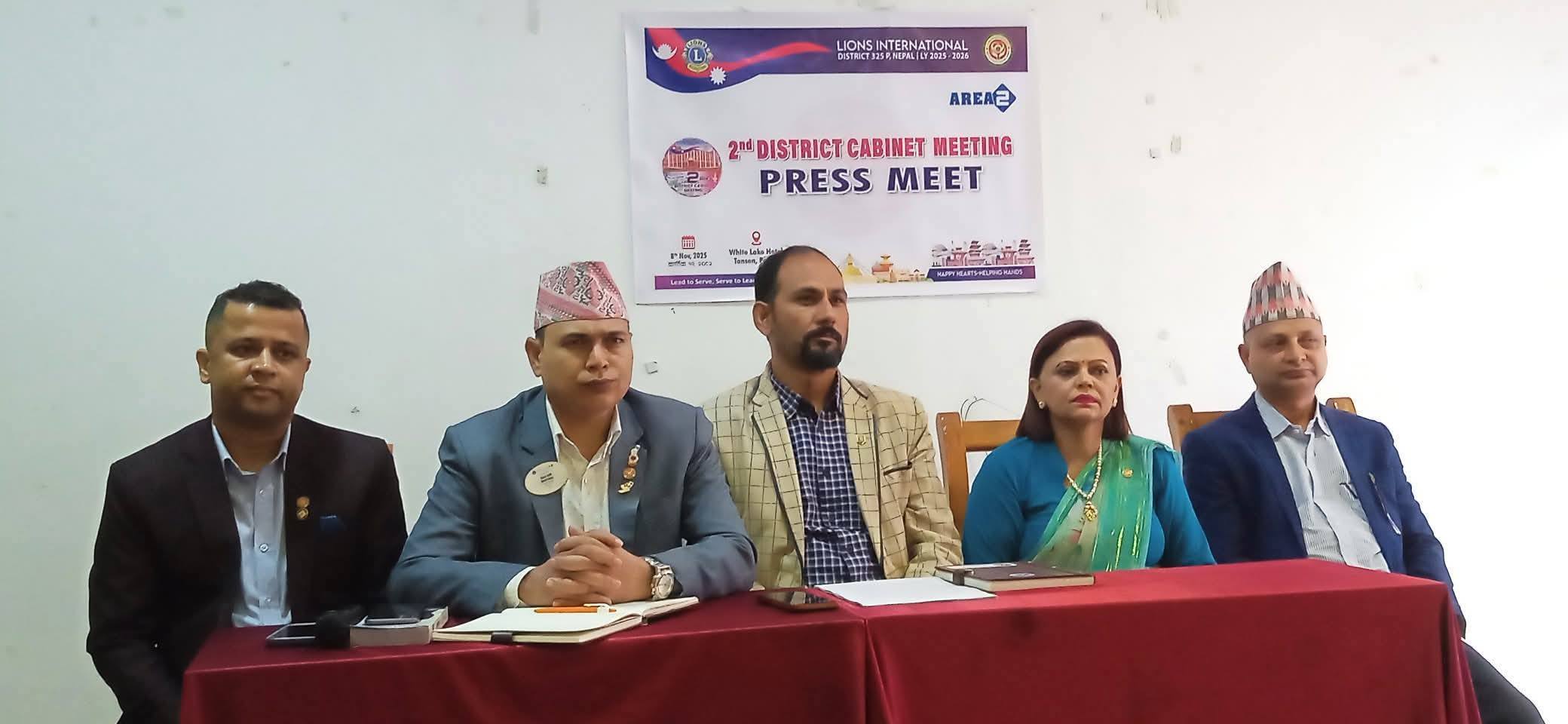 लायन्स अन्तराष्ट्रिय डिष्ट्रक्ट ३२५ पी को क्याबिनेट बैठक पाल्पामा हुने